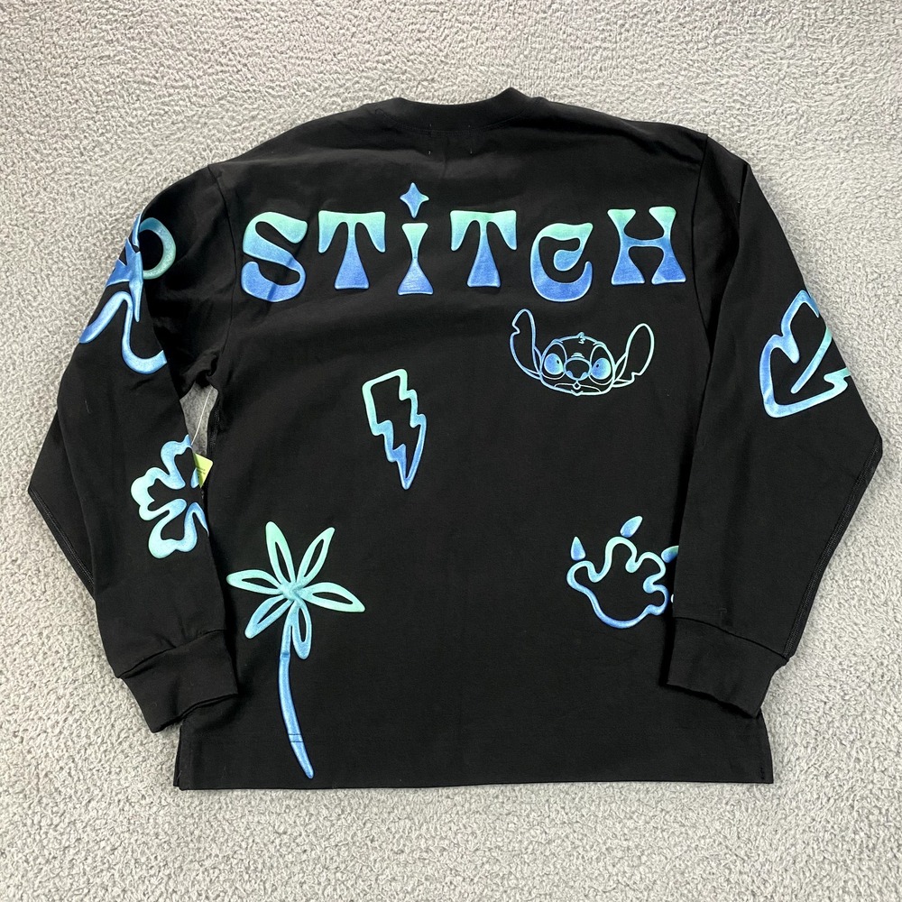 NWT Stitch Spirit Jersey XS Black 626 Celebration Crew Long Sleeve WDW Disney - Picture 1 of 16